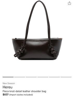 Hereu Fleca Knot-Detail Leather Shoulder Bag in Dark Brown
